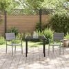 vidaXL Garten Essgruppe mit Kissen 3 pcs Grau Poly-Rattan