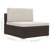 vidaXL 4-tlg. Gartensofa-Set mit Kissen Poly Rattan Braun