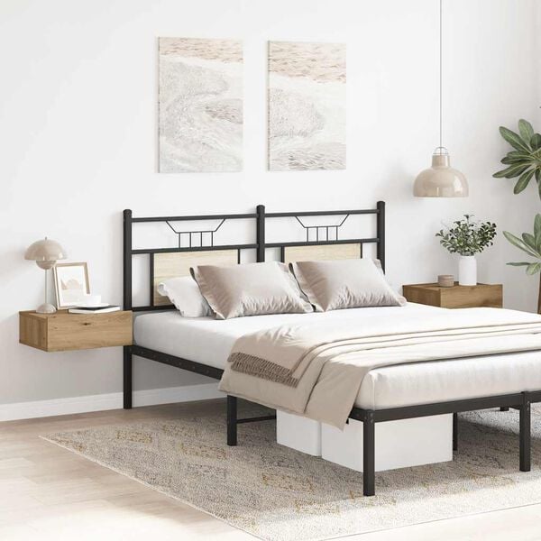 vidaXL H&auml;ngende Nachttische 2 Stk. Artisan-Eiche 40x32x15 cm