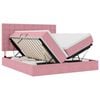 vidaXL LED-Speicherbett mit Matratze Rosa 200 x 200 cm Samt
