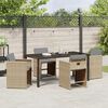 vidaXL Garten Essgruppe 5 pcs Beige Poly-Rattan