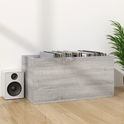 vidaXL Schallplatten-Box Grau Sonoma 71x34x36cm Holzwerkstoff