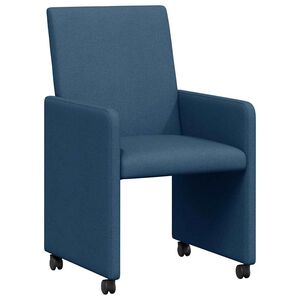 vidaXL Esszimmerst&uuml;hle mit Rollen 2 stk. Stoff Blau 57 x 66 x 94 cm