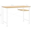 vidaXL Computertisch Wei&szlig; und Eiche Hell 105x55x72 cm MDF und Metall