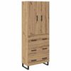 vidaXL Highboard 2 pcs Artisan-Eiche Engineered Wood und Glas