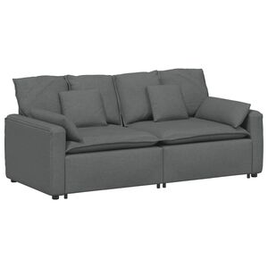 vidaXL Modulares Sofa mit Kissen Dunkelgrau