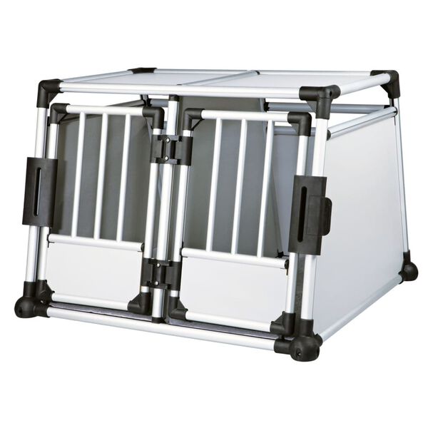 TRIXIE Pet Doppeltransportbox M-L Aluminium