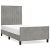 vidaXL Bettgestell ohne Matratze Hellgrau 90x190 cm Samt
