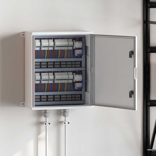 vidaXL Steuerschrank Grau 50 x 23 x 60 cm ABS Kunststoff