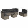 vidaXL 9-tlg. Garten-Sofagarnitur mit Kissen Grau Poly Rattan