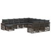vidaXL Gartensofa-set 12 pcs Grau und Dunkelgrau Poly-Rattan