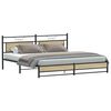 vidaXL Metallbett ohne Matratze Sonoma-Eiche 193x201 cm