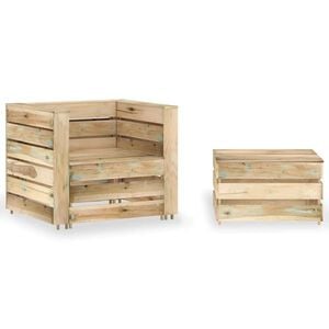 vidaXL 2-tlg. Garten-Lounge-Set aus Paletten Impr&auml;gniertes Kiefernholz