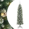 vidaXL K&uuml;nstlicher schlanker Weihnachtsbaum Gr&uuml;n und Wei&szlig; 180 cm