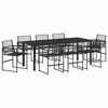 vidaXL Garten Essgruppe 9 stk. Schwarz Poly-Rattan