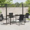 vidaXL Garten Essgruppe 5 pcs Schwarz Pulverbeschichteter Stahl