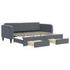 vidaXL Tagesbett Ausziehbar mit Schubladen Dunkelgrau 90x200 cm Samt