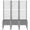 vidaXL Pflanzk&uuml;bel mit Rankgitter Hellgrau 120x40x142 cm PP