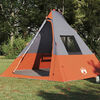 vidaXL Tipi Zelt mit Dach Grau und Orange 383 x 338 x 217 cm Taft