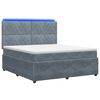 vidaXL LED Boxspringbett mit Matratze Dunkelgrau 160 x 200 cm Samt
