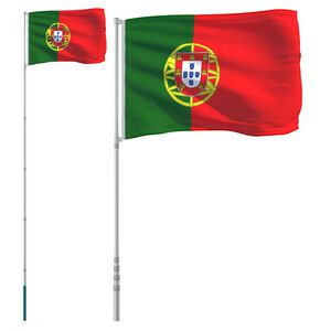 vidaXL Flagge Portugals mit Mast 5,5 m Aluminium