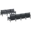 vidaXL Gartensofa-set mit Kissen 8 pcs Schwarz Stahl