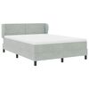 vidaXL Boxspringbett mit Matratze Hellgrau 140 x 200 cm Samt