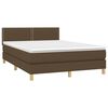 vidaXL Boxspringbett mit Matratze Dunkelbraun 140x190 cm Stoff