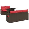 vidaXL Gartensofa-set mit Speicher 6 pcs Braun und Rot Poly-Rattan