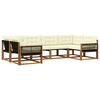 vidaXL Outdoor-Sofagarnitur mit Kissen 6 pcs Natur und Creme