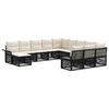 vidaXL Gartensofa-set 12 stk. Schwarz und Cremewei&szlig; Poly-Rattan