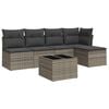 vidaXL 6-tlg. Garten-Sofagarnitur mit Kissen Grau Poly Rattan