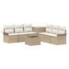 vidaXL Sofa Set 8 stk. Beige und Cremewei&szlig; Polyrattan und Stahl