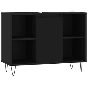 vidaXL Badschrank Schwarz 80x33x60 cm Holzwerkstoff