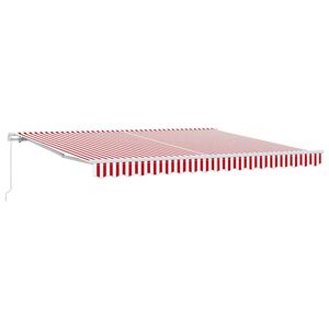 vidaXL Ausziehbare Markise Rot und Wei&szlig; 400 x 350 cm