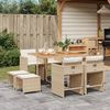 vidaXL 9-tlg. Garten-Essgruppe mit Kissen Beige Poly Rattan