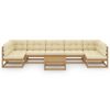 vidaXL 8-tlg Garten-Lounge-Set mit Kissen Honigbraun Massivholz Kiefer