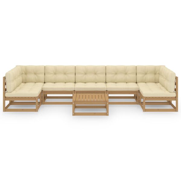 vidaXL 8-tlg Garten-Lounge-Set mit Kissen Honigbraun Massivholz Kiefer