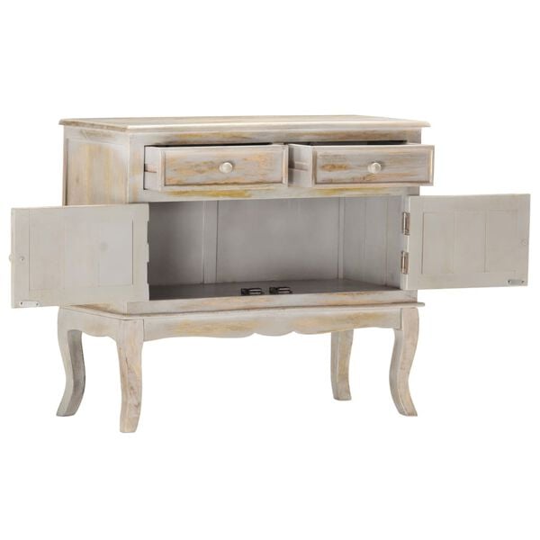 vidaXL Sideboard Grau 80x35x70 cm Mango Massivholz