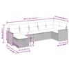 vidaXL 7-tlg. Garten-Sofagarnitur mit Kissen Grau Poly Rattan