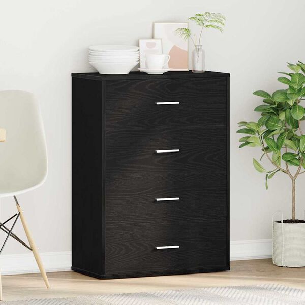 vidaXL Sideboard Schwarz Eichen-Optik 60 x 31 x 84 cm Holzwerkstoff