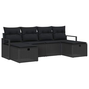 vidaXL Sofa Set mit Kissen 5 pcs Poly-Rattan