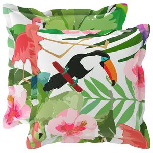 vidaXL Kissenbezug 2 stk. HOUTEN Mehrfarbig 30 x 30 cm Polyester