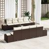 vidaXL Garten-Sofa-Set mit Kissen 8 pcs Braun und Creme Poly-Rattan