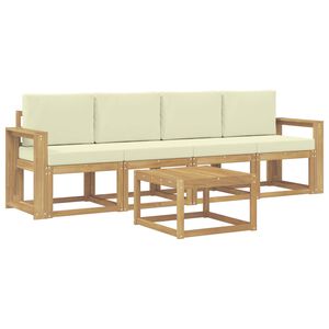 vidaXL Outdoor-Sofagarnitur 5 stk. Wei&szlig; und Creme
