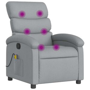vidaXL Massage-Relaxsessel, hellgrauer Stoff