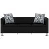 vidaXL Sofa-Set Kunstleder 3-Sitzer + 2-Sitzer + Sessel Schwarz