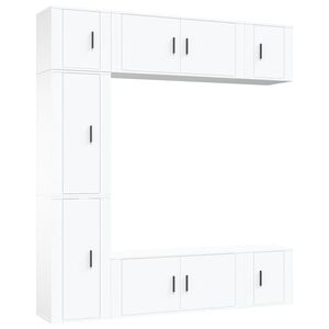 vidaXL 7-tlg. TV-Schrank-Set Wei&szlig; Holzwerkstoff