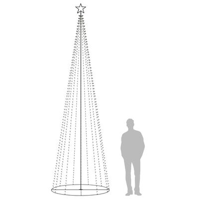 vidaXL Weihnachtsbaum in Kegelform 752 LEDs Warmweiß 160x500 cm