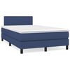 vidaXL Boxspringbett mit Matratze & LED Blau 120x190 cm Stoff